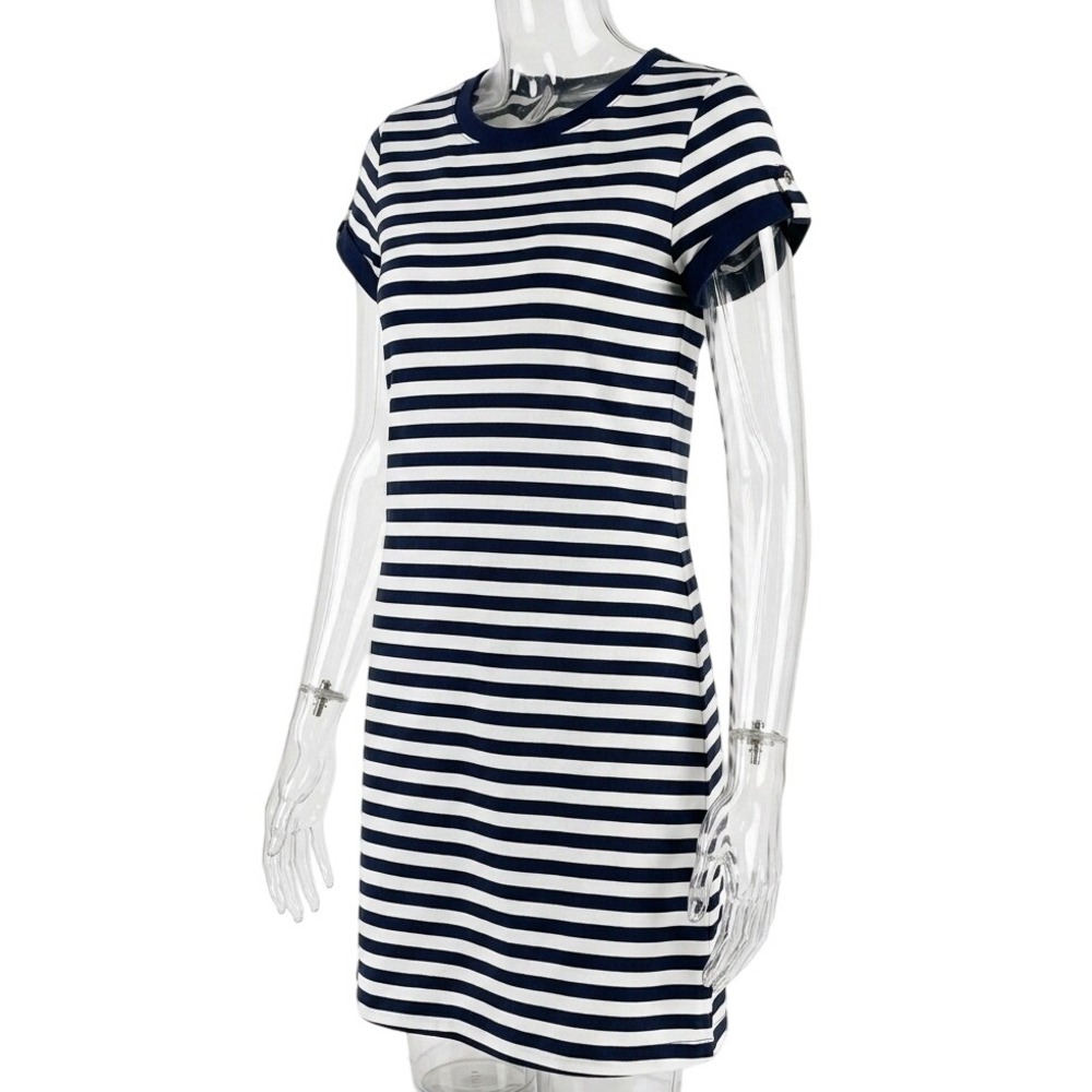 Banana Republic Striped Short-Sleeve T-Shirt Dress SKUW691